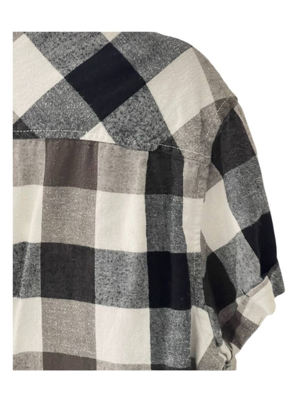 new LF Furst of a Kind 𖣴 Sequin Embellished Flannel Shirt 𖣴 Black Box Plaid 𖣴 OS - Picture 10 of 16